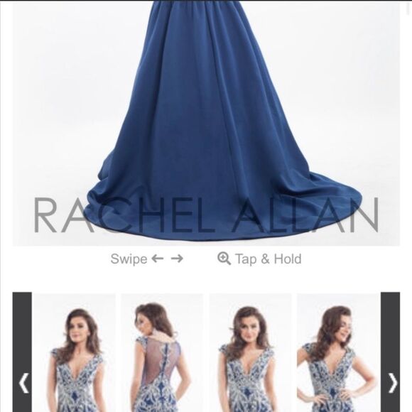 Rachel Allan Prima Donna 5817. Size 4, long blue and silver gown 👗 - Picture 5 of 8